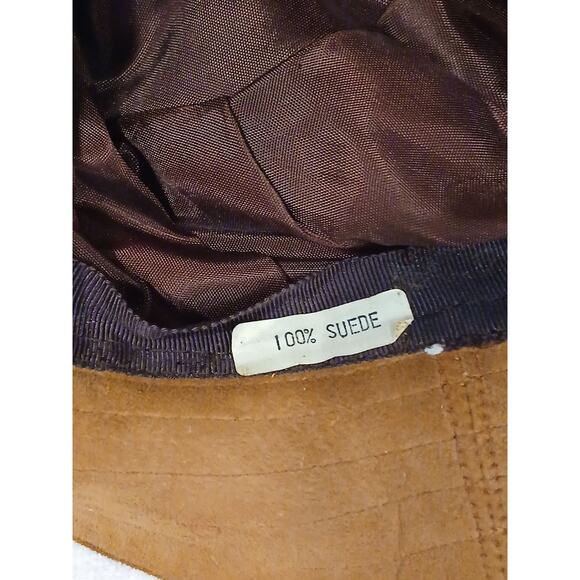 Bucket Bonnie Hat REAL Suede Leather Designer Style Quiet Luxury Coastal Preppy - Picture 12 of 14